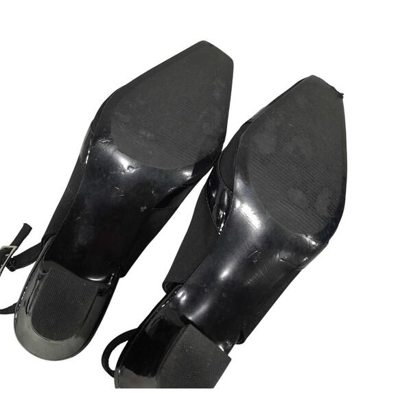 Coach and Four Women's Black Slingback Heels Size 7.5 - Square Toe - Picture 7 of 11
